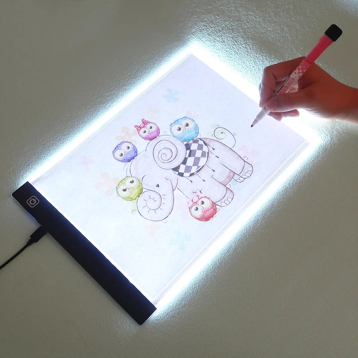 LED light pad for diamond painting, three-level brightness of diamond art light board, tracking light board with USB cable, used for sketching, animation, drawing, and diamond painting supplies