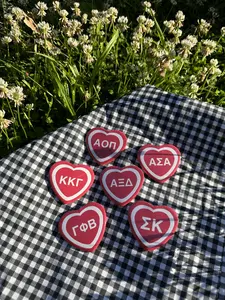 Red Heart Sorority Button - Unique Design with Heart-Shaped Detail