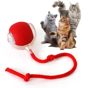 Durable Interactive Cat Toys for Indoor Cats, Smart Automatic Cat Chase Ball Toy, Upgraded Speedy Tail Kitten Toy for Bored Indoor Adult Pets (Red)
