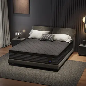 14 Inch Twin/Full/Queen/King Memory Sponge Mixed Cool Black Mattress with Independent Bag Spring Medium Hardness Comfortable Shock Isolation, Gift for Parents and Children Halloween Christmas