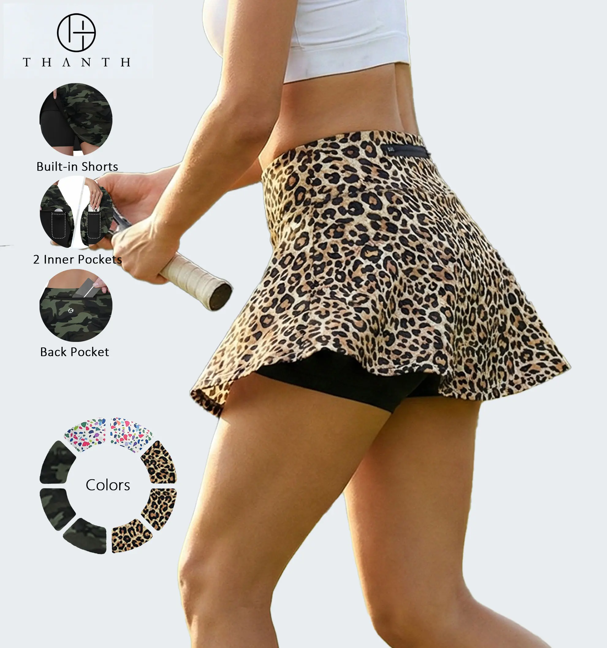 Women's High Waisted Athletic Skort - Tennis Skirt, Workout Skirt, Breathable Skort, Quick Dry Stretchy with Built-in Shorts, 3 Pockets for Golf, Casual Wear, Hiking, Tennis Skirts,summerwins