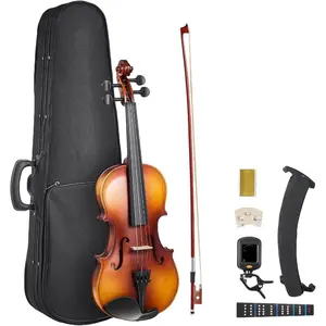 VEVOR Violin 3/4 Size for Adults, Violin Fiddle Set for Beginners with Hard Case, Rosin, Bow, Shoulder Rest, Bridge, Tuner and Extra Strings, Professional Musical Instruments for Student (Brown)VEVOR Super Brand Day