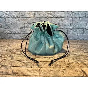 Dice Bag with 8 POCKETS Sea Foam Crushed Velvet Large
