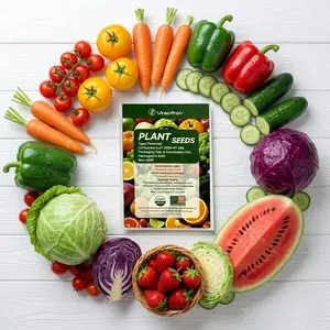 Premium Home Garden Seeds Non-GMO Heirloom Vegetable Fruit Variety Packs (Watermelon Cucumber Tomato Pepper Strawberry Cabbage Carrot) High Germination Rates for Potted & Backyard Planting, Heirloom Seed Packets, Seeds For Planting Vegetables