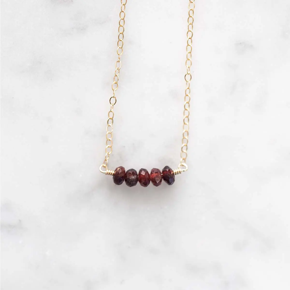 Amara Gemstone Necklace - Garnet