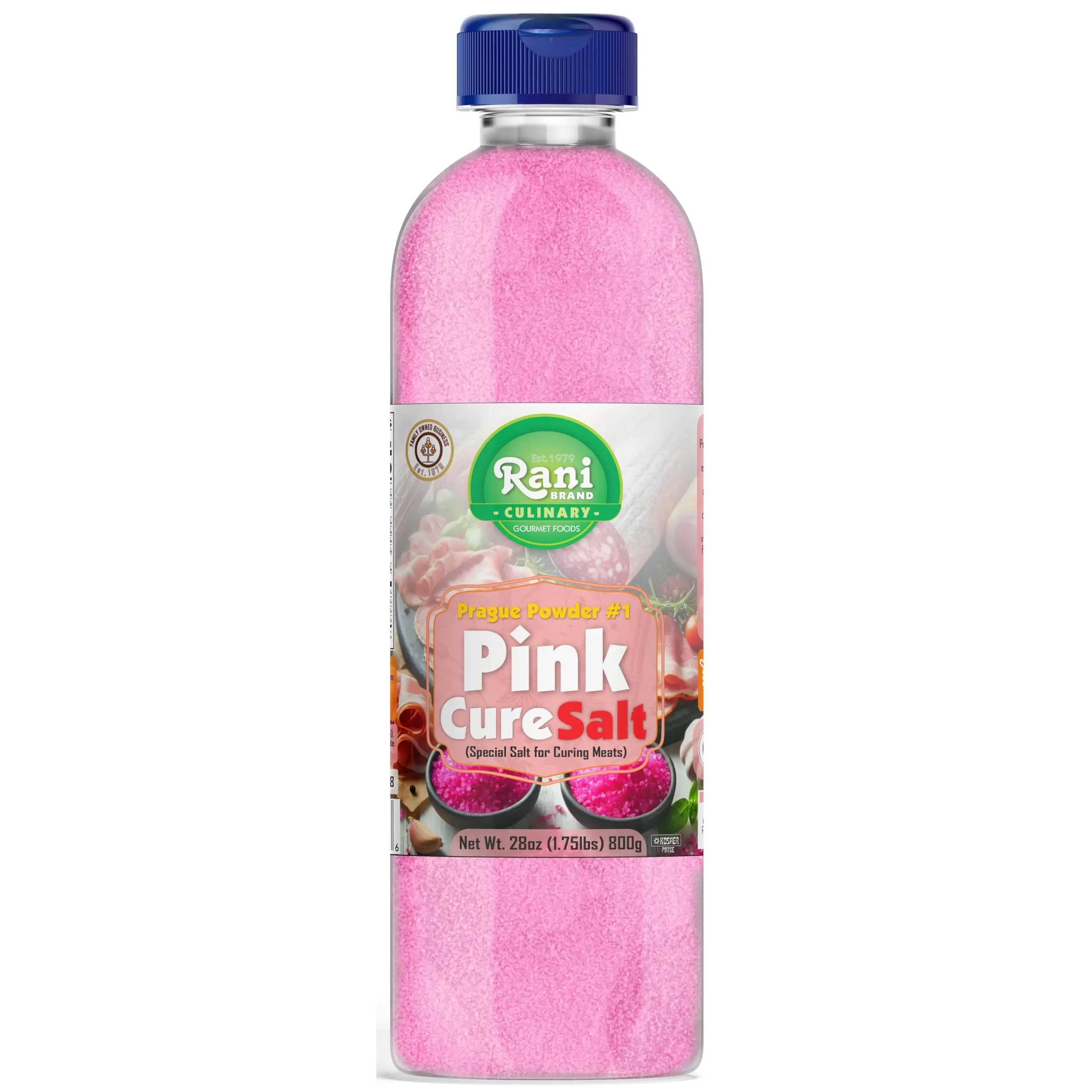Rani Pink Cure Salt (Special Salt for Curing Meats) 28oz (1.75lbs) 800g PET Jar ~ All Natural | Gluten Friendly | NON-GMO | Kosher | Vegan | Product of USA