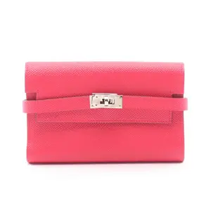 Pre-owned HERMÈS Calfskin Small Leather Goods Hermes Kelly Wallet Medium Leather Wallet