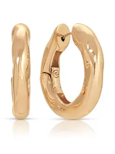 Ettika Molten Hoops 18k Gold Plated Brass Earrings 0.21" x 0.17" x 1.16" Minimalist Design