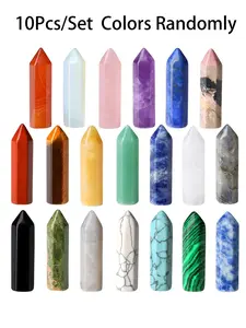 10 PCS Healing Crystals Stones Sets Randomly Wands Bulk Natural Pocket Amethyst Crystal Rose Quartz Assorted Pointed Reiki Gemstones Polished Energy Meditation Chakra Christmas Gift Stocking Stuffers