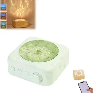 Portable Wireless White-Noise Speaker, USB Rechargeable Speakerwith Atmosphere Light, Desktop Clock Speaker for Home Office