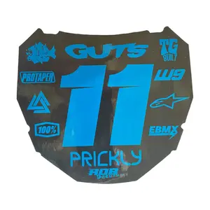 ODI Style Front Number Plate Decal — 11 Logo — Blue