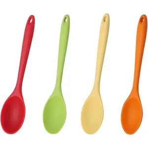 4 count  Spoons for Cooking, Large  Mixing Spoon Set, Nonstick Heat-Resistant Cooking Spoons, 4 Colors Kitchen Utensil Spoons for Mixing Baking Cooking Serving Stirring Tools
