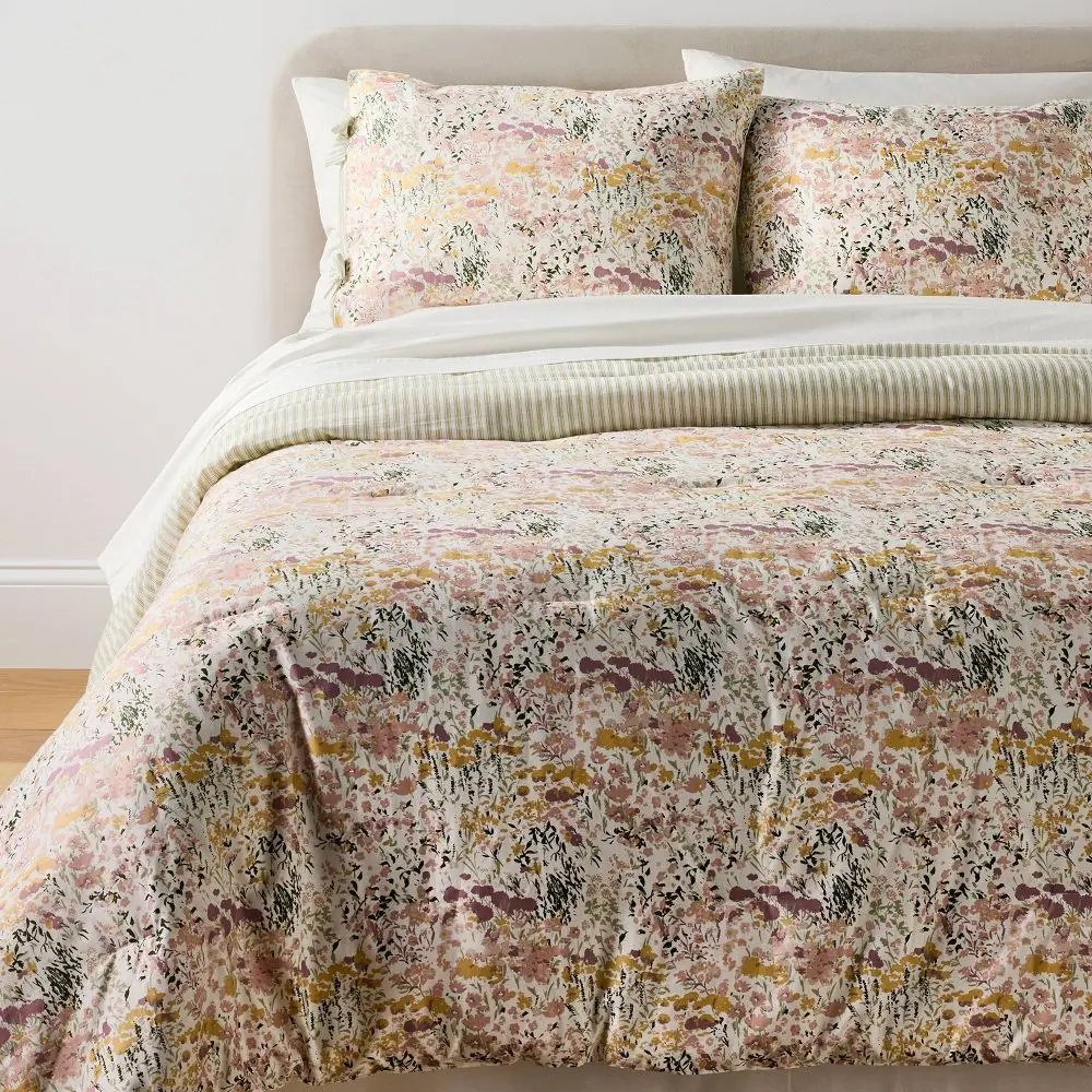 Reversible Floral and Stripe Comforter Set - Threshold designed with Studio McGee