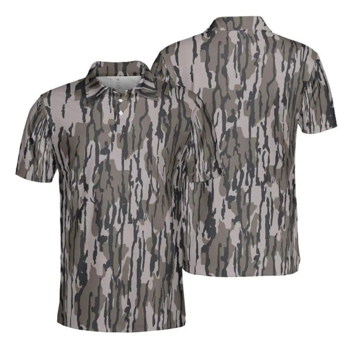 Bottomland Camo Polo Shirt for Men, Trendy Comfortable Casual Apparel S–5XL