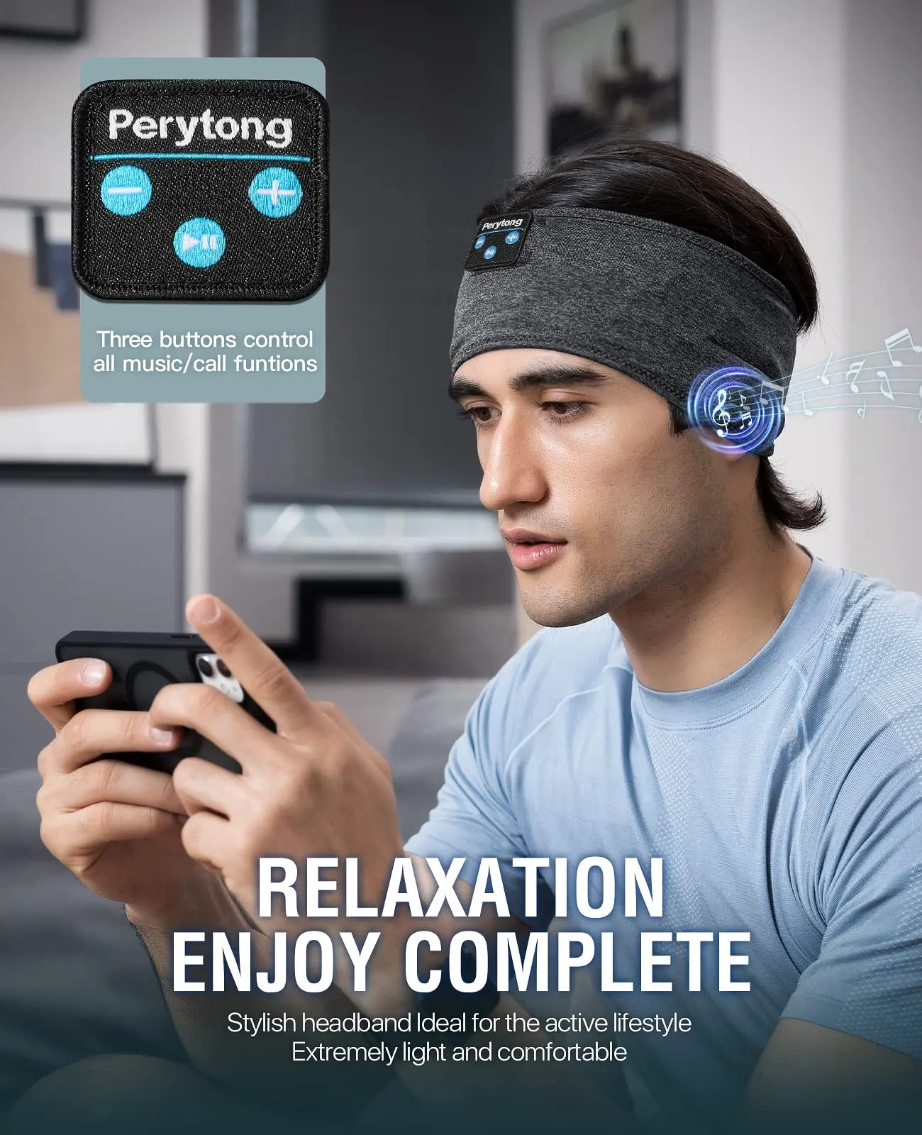 Sleep Headphones Wireless, Bluetooth Sports Headband Headphones with Ultra-Thin HD Stereo Speakers, Unisex, Perfect for Sleeping,Workout,Jogging,Yoga,Insomnia, Air Travel, Meditation