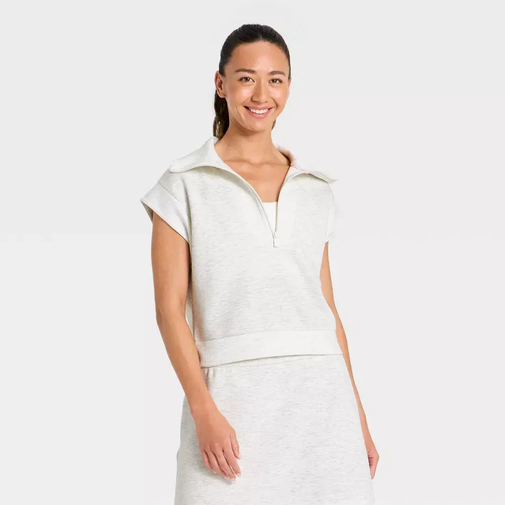 Women's Airy Sleek Ribbed Trim Tank Top - All In Motion Heather Gray S