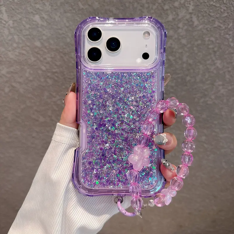 Compatible with for iPhone 17 Pro Max/16 Pro/15 Pro/14/13 Three-in-one bracelet phone case - HN1225-7