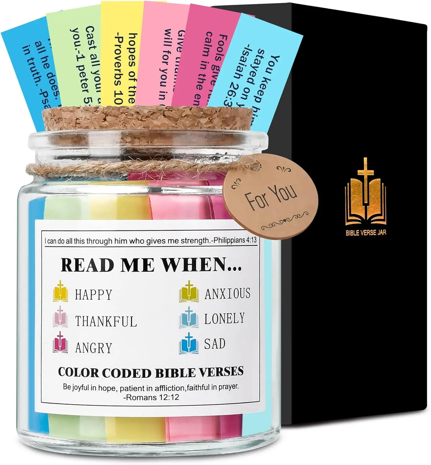 Inspirational Bible Verses: Finding Strengthand Hope for Every Emotion and Situation ChristianGifts for Women, Graduation gift, Bible Verses in aJar, Prayer Hope Jar Bible Verse christmas ornament