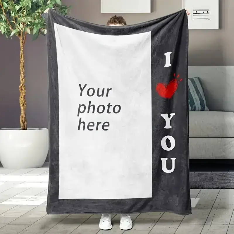 (Customized) Custom Plush Photo Blanket-High Definition Custom Printing, Modern Design-Machine Washable All Season Parabola, 200-250gsm-Ideal Custom Gift