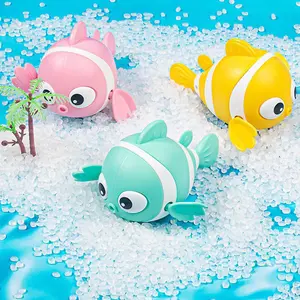 1pc Colorful Clown Fish, Clockwork Swimming Animals, Bathroom Toys,Plastic Wind Up Toys, Wind up Wiggle Fish Toys Clockwork Swinging Cartoon Fish,Interactive Bath Toy for kids，Swimming Pool Birthday Party Gifts