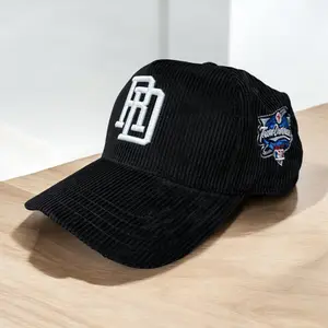 RD 1844 Patch 5 Panel Snapback Hat - Black Cotton, Embroidered RD Patch, Unisex, Hand Wash Only, Casual & Streetwear Accessory