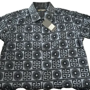 CHUXX Men's Dress Shirt with Geometric Pattern and Classic Collar Design