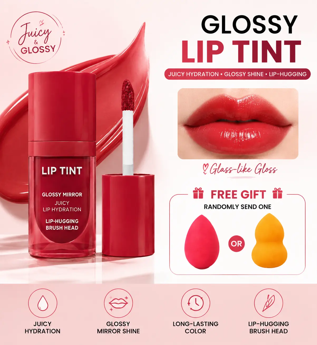 Mini Pearlescent  Tint Set, Waterproof Cosmetic with Hydrating Glossy  Care, Plumping Aloe Vera Oil Formula, Long-Wear Moisturizing Jelly Blush Stick, Thermostatic for Juicy Pout (Peripera Ink, Rinna Beauty), Moisturize