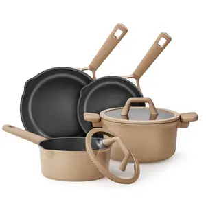 Carote 9pc Nonstick Cookware Set Taupe