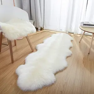 Genuine Sheep Fur Rug, Fluffy Rug Ultra Soft, White Fuzzy Rug, Decor Throw Rugs for Bedroom, Kids Room, Living Room