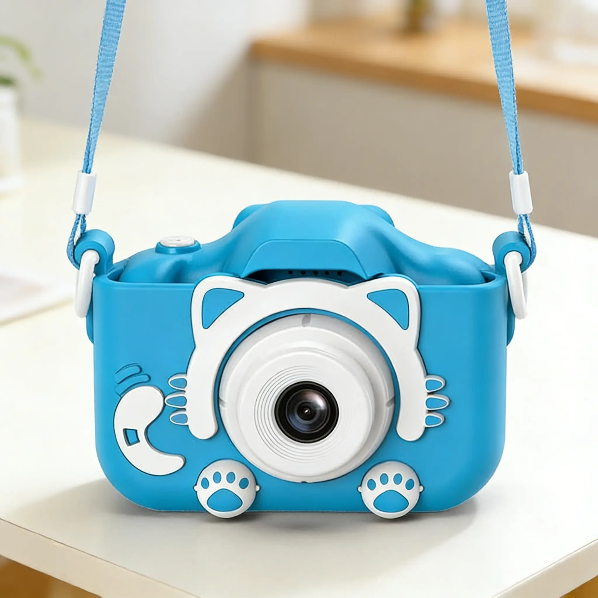Kids Digital Camcorder Toy - Rechargeable Compact Camera with Cartoon Soft Cover, LCD, 32GB SD Card, USB Card Reader, Lanyard, Time Lapse, Eco-Friendly Durable Build, Batteries, Ideal Christmas/Birthday Gift for Boys, Hd Video