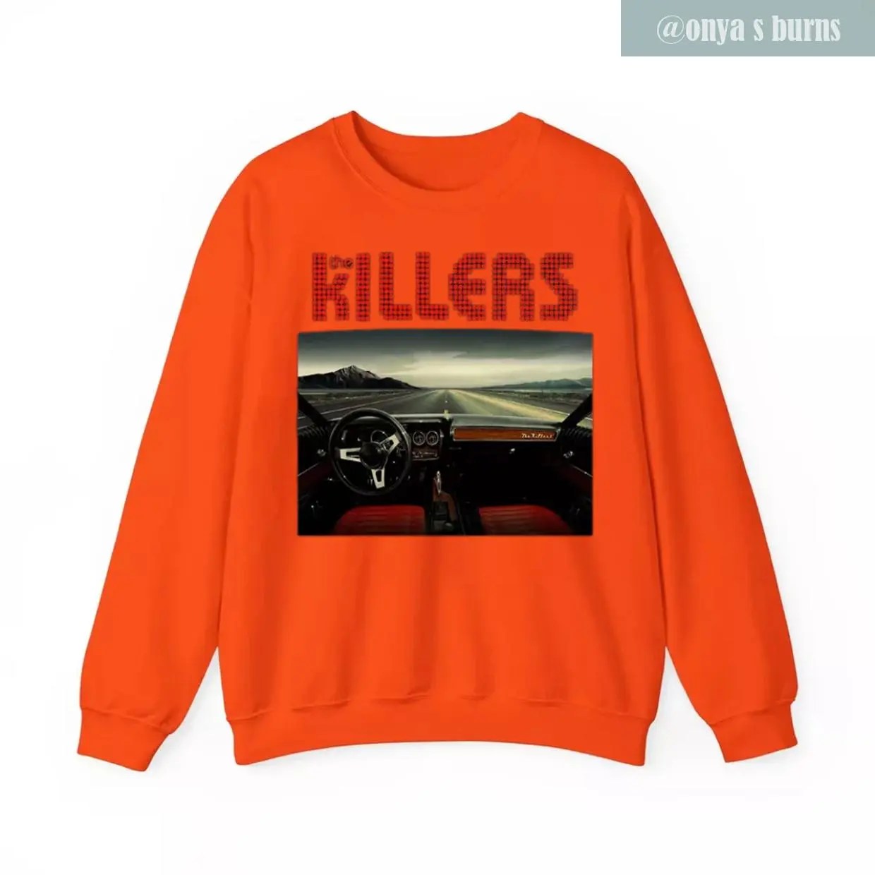 The Killers Band Drive Logo Black Crewneck Sweatshirt, .