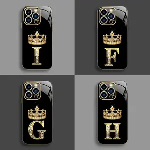 Suitable for [iPhone 15 Pro] New high-end crown electroplated gold edge mobile phone case new business simple explosion-proof mobile phone case affordable anti-fall anti-fingerprint-888