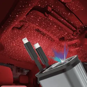 LASATE Car Roof Retractable Car Charger Dual Charge Port Fast Charging Adapter for Automotive Vehicle Red China Made