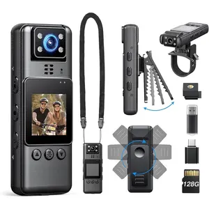 Mini  Camera with Video: 128G Action Camera, Small Cameras for Vlogging with 9Hrs Long  Life, Pocket Portable Cam with  Clip, Daily Easy to Use for Traveling Cycling