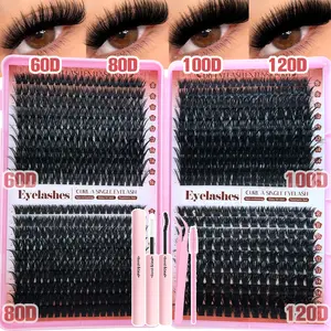 800pcs Eyelash Extension Kit, Includes 60D-120D Natural Styles, Extra-Thick Lashes, Beginner-Friendly, Salon-Quality Look, Home DIY, DIY Eyelash Extensions