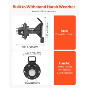VEVOR Shipping Container Wheels 8 - Lug Wheels Kit, Heavy Duty Shipping Container Axle with Ratchet Tie Down - Moves 20 ft - 40 ft, Secure Transport for Dock, Warehouse, Construction Site, BlackVEVOR Super Brand Day