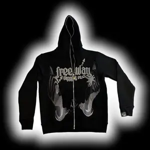 Freeway Full Zip-Up Hoodie for Men with Broken Cuff Puff Print DTG Art