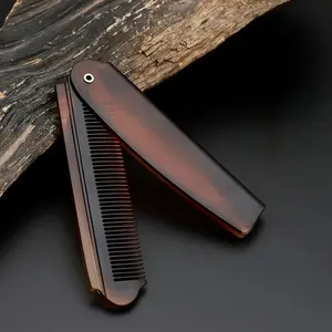 Portable Folding Beard Comb, Hair Styling Combs, Pocket Size Mustache Styling Brush, Travel Grooming Tool, Compact and Elegant Design, Ideal for Daily Use