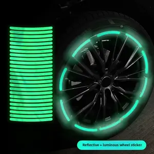 New 2026 Car Wheel Hub Reflective Stripes Sticker Driving Safety Tire Decor Warning Sticker Warning Reflective Tape Car Accessories car decor accessories