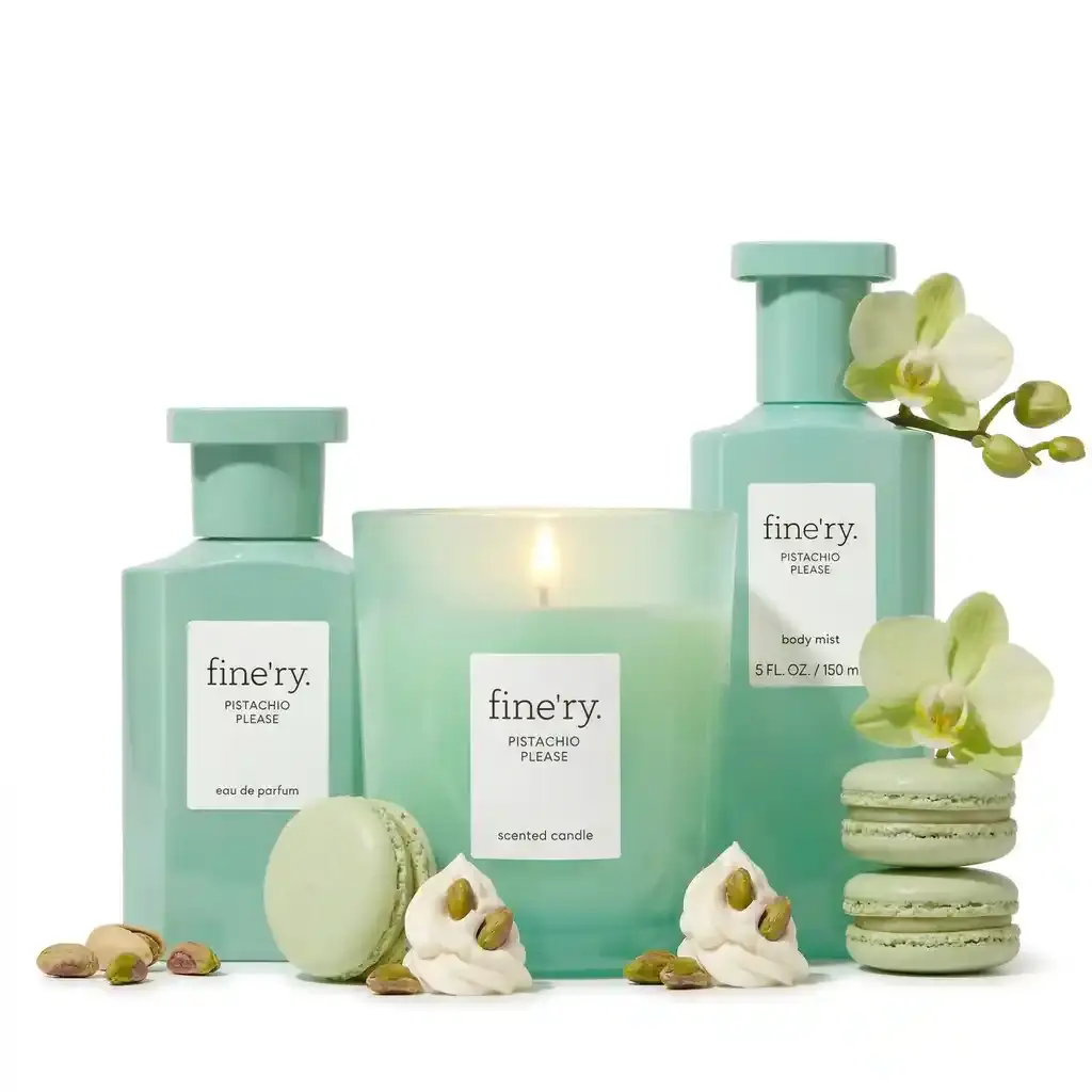 fine'ry Pistachio Please EDP Perfume Gift Set for Women - Eau de Parfum, Scented Candle, Body Mist, Edp Perfume Set, Gift Sets For Women, Pistachio Milk