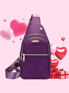 Minimalist diamond grid commuting chest bag, Commuter crossbody bag, multi-layer compartment with headphone jack crossbody bag, adjustable shoulder strap for easy carrying, large capacity bag suitable for short distance travel