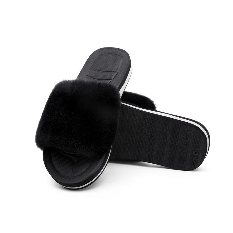 DREAM PAIRS Luxurious Fuzzy Slides