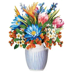 FreshCut Paper Decorative Paper Flowers - Never-Fades, Recyclable, Life-Size 3D Popup Bouquet for Tropical Paradise Home, Festive Party Decorations