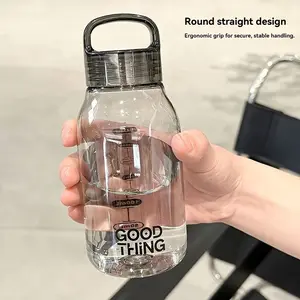 Minimalist transparent polycarbonate water bottle, leak-proof, heat-resistant, portable cup, suitable for school, home, office, outdoors, easy to carry, durable and stylish, suitable for daily use