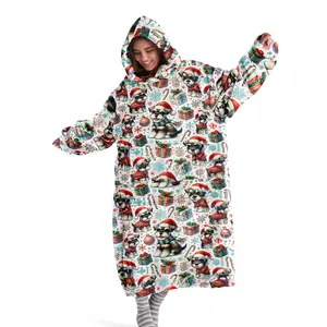 hoodie blanket，Wearable Blanket，Comfortable Christmas Hooded Blanket Sweatshirt, Wearable Blanket with Pockets, Loose Fit Long Sleeve, Winter Home & Outdoor Travel Gift，Christmas Gift,Valentine's Day gift