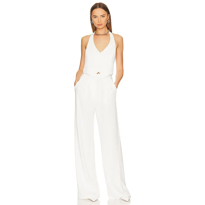 Amanda Uprichard Isadore Jumpsuit in Ivory