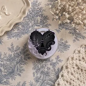 Occult Style Cat Witch Phone Grip Stand Unique Gothic Accessory Finger Holder for Smartphones