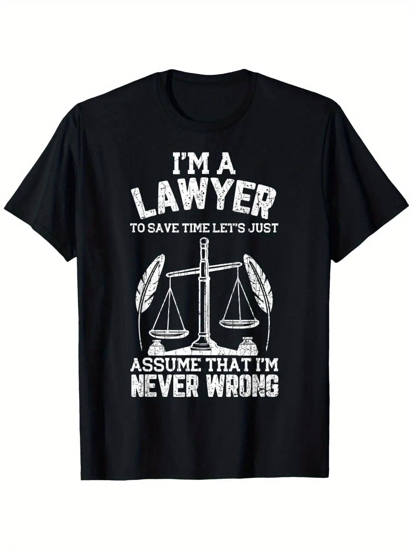Men's Lawyer T-Shirt Funny Legal Slogan _I'm a Law unisex soft cotton short sleeve t shirt, vintage graphic casual tee for men women teens, perfect birthday holiday gift for camping travel gym daily street  wear