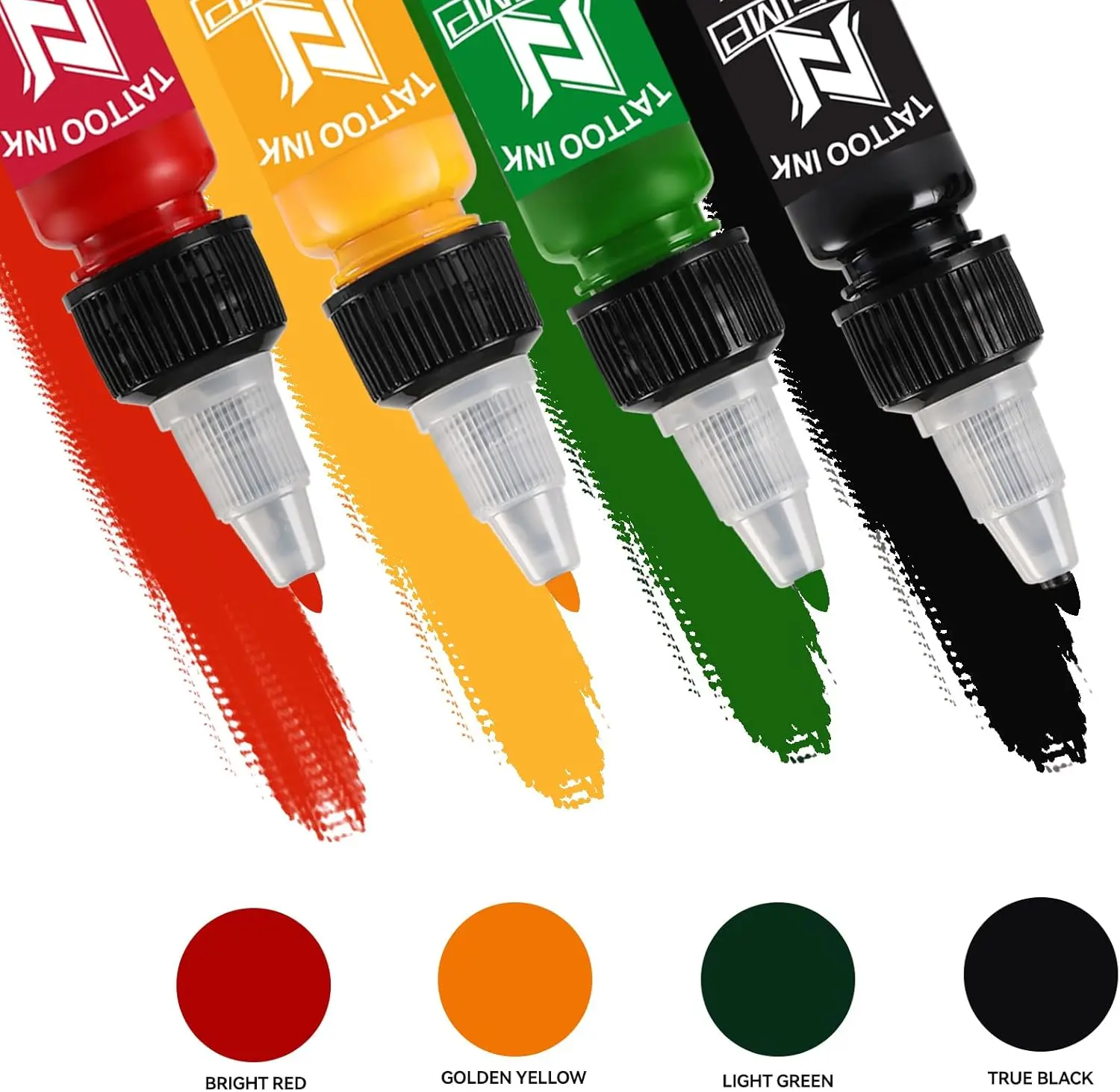NISIMP Vegan Temporary Tattoo Practice Ink Set - 7-Color, 15ml Pigment Bottle Pack, Vivid Colors, Easily Blends Formula, Vegan Friendly for Tattoo Artists & Beginners