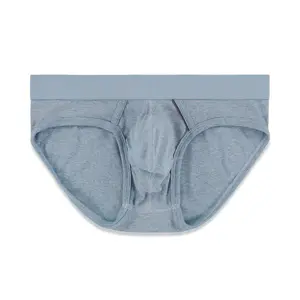 C-IN2 Hand Me Down Low Rise Brief Bowen Blue Heather for Men | Cotton-Poly Burnout, Ultra-Soft & Worn-In Feel | Sculpted Pouch for Lift & Support